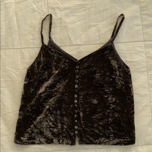 Madewell grey velvet button detail cami size 2